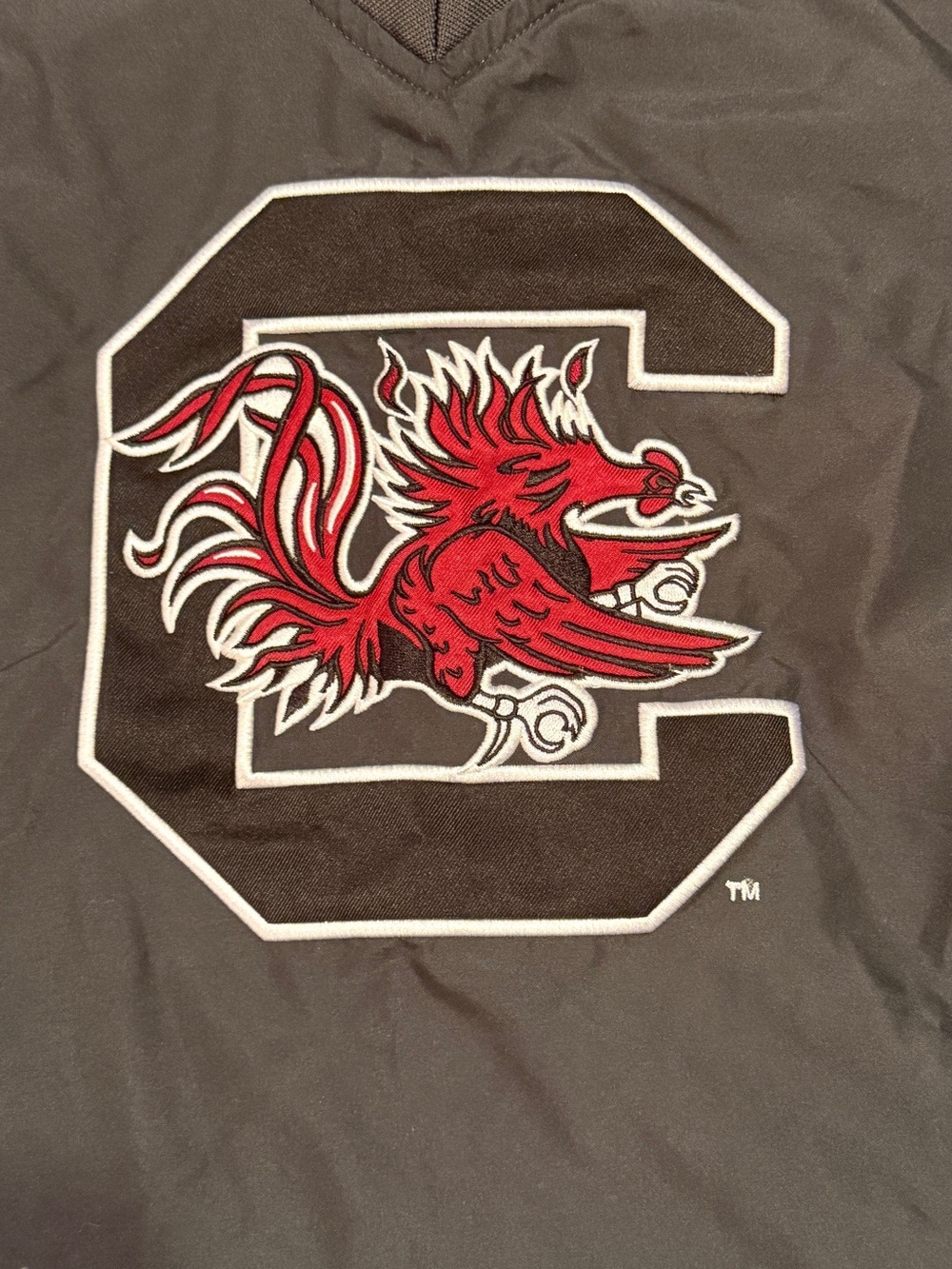 Red Gamecock Letter C Patch Graphic Pullover Windbreaker